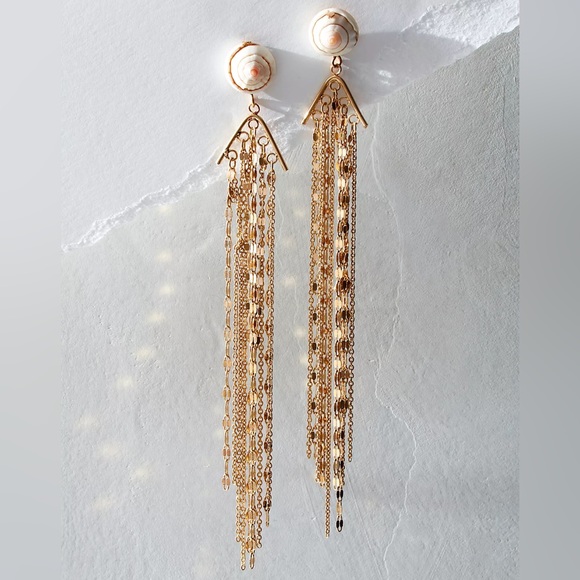 Free People Jewelry - NWT 14k Gold Plated Shoreline Dangles by Free People
